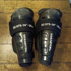 Easton SG 975 Hockey Shin Guards Black 14 Inch 36cm Protective Gear Pair
